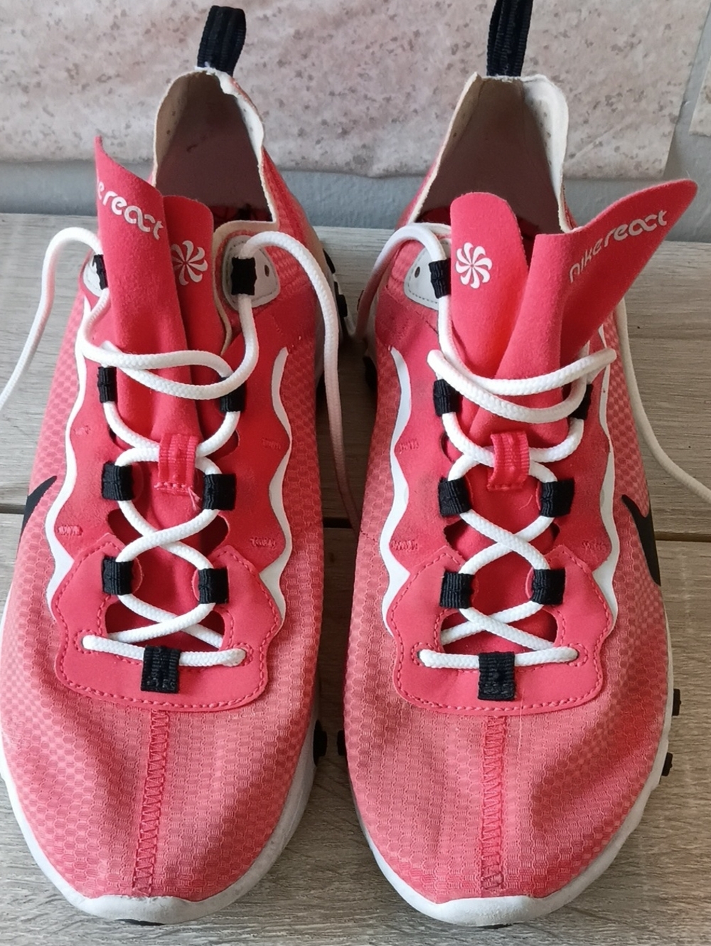 Nike React Women's Coral Pink and White Running Shoes